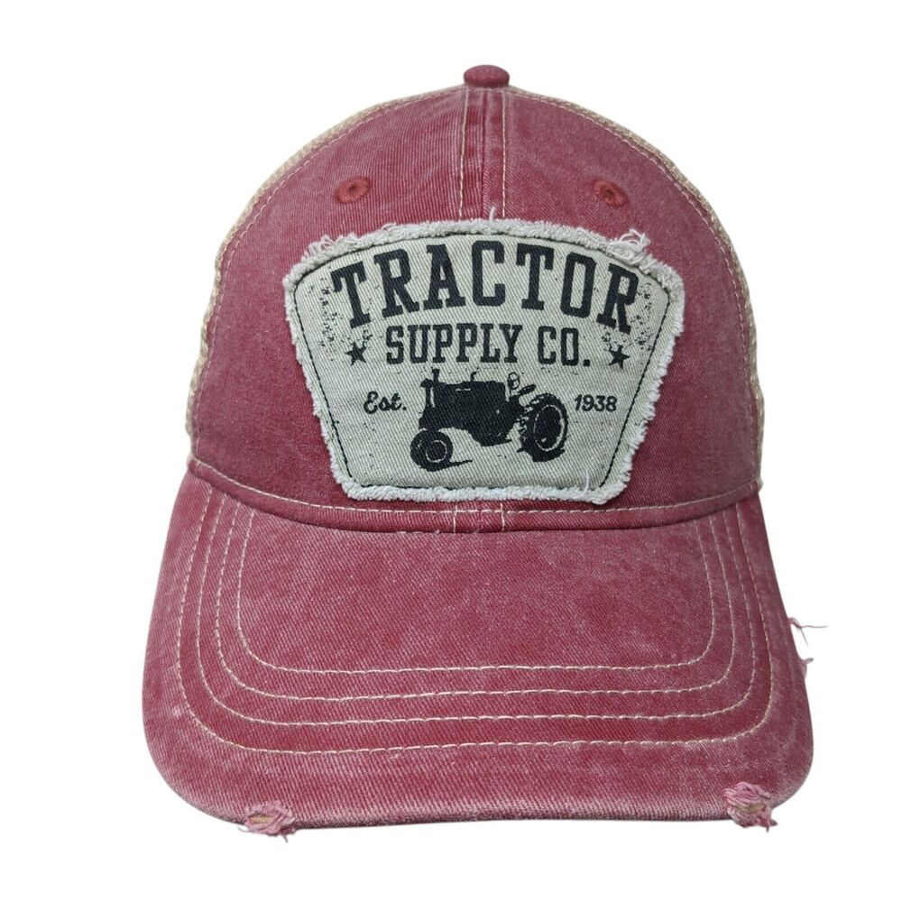 Tractor Supply Co. Patch Trucker Hat Red One Size Mesh Back Colorblock